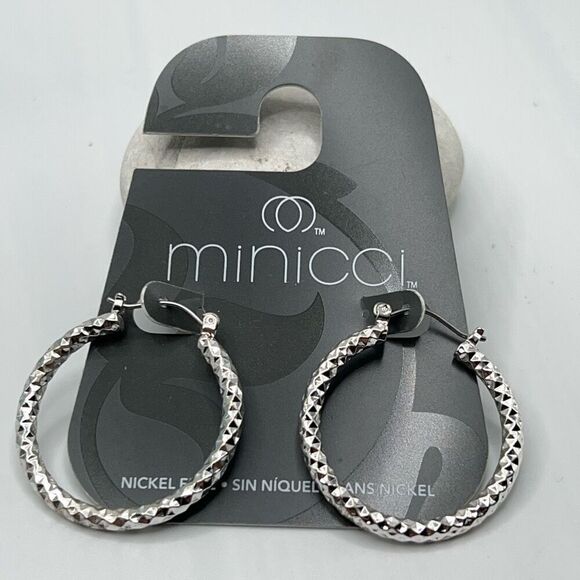 Minicci Silver Hoop Earrings - Picture 2 of 6